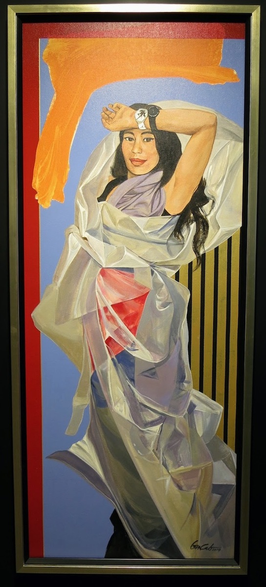 Bencab. Commissioned painting of Sabel with swatch watch